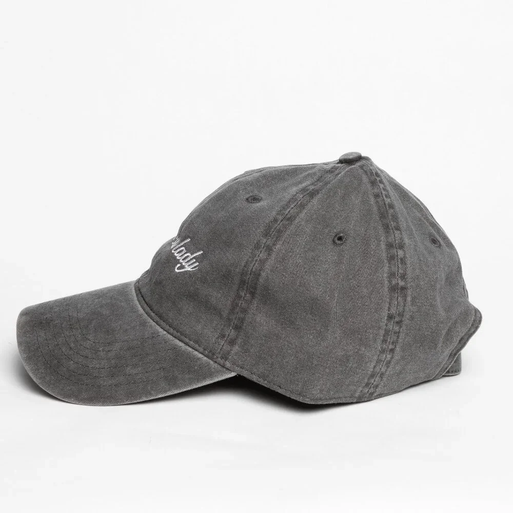 Childless Cat Lady charcoal gray dad cap hat - Picture 7 of 8